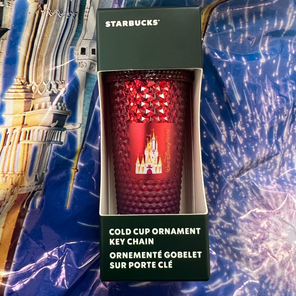 Disney Cinderella Castle Starbucks Mini Tumbler Key Chain